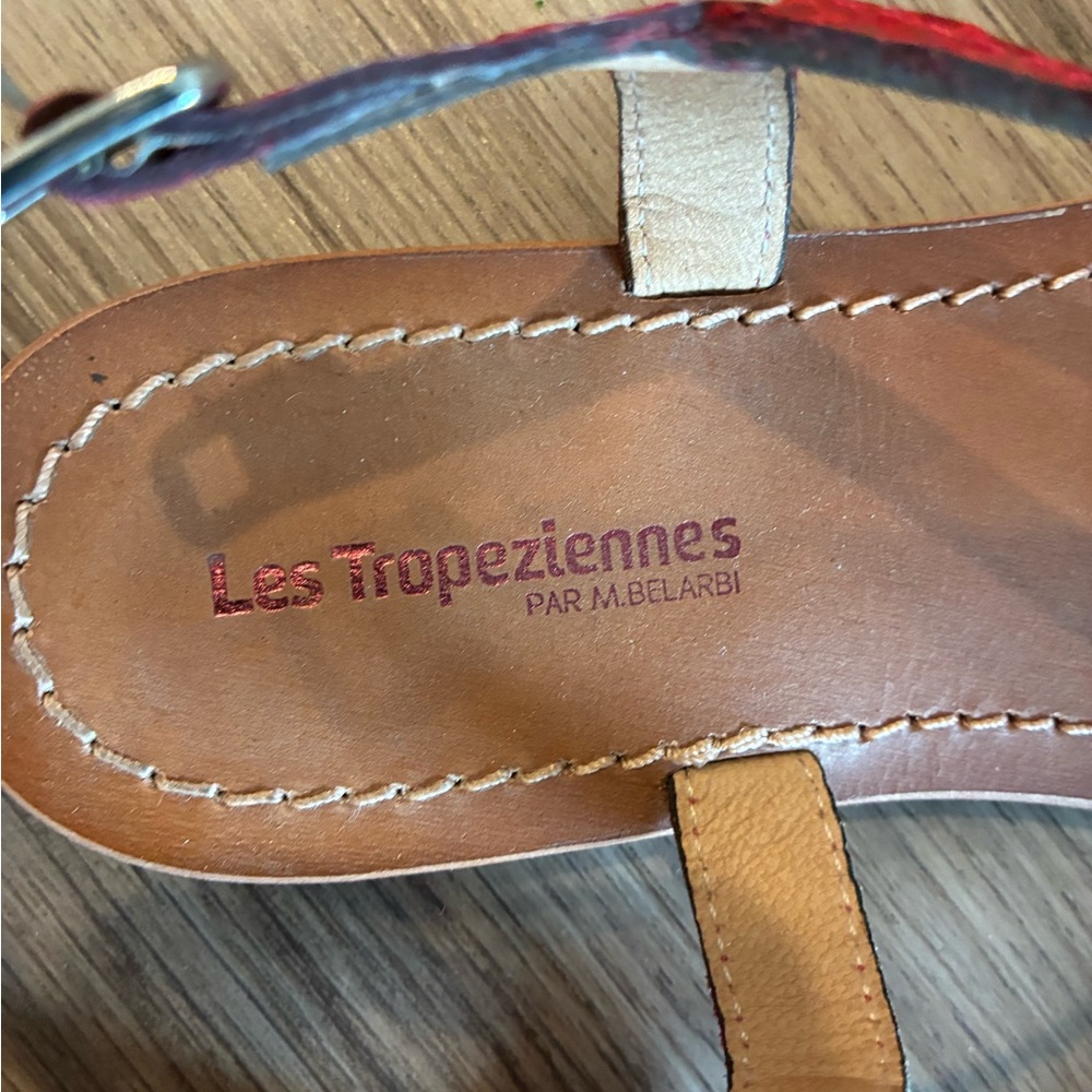 Les Tropeziennes Red Snake Print Sandals - Picture 4 of 7